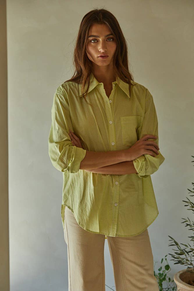 Lime Green Button Down