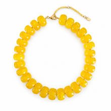Load image into Gallery viewer, Chunky Resin &amp; Natural Stone Bead Necklace: Honey Caramel
