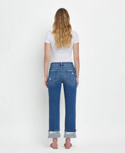 Load image into Gallery viewer, HIGH RISE CUFFED STRAIGHT JEANS-Vervet
