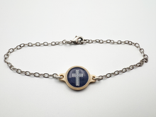 Load image into Gallery viewer, Tap To Pray™ - Survivor Series Handmade Bracelets: 14K Gold-Plated + Vanilla Cross
