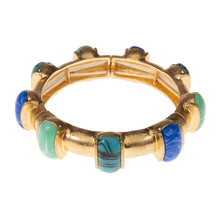 Load image into Gallery viewer, Bold Stone Pointed Stretch Bangle Bracelet
: Blue
