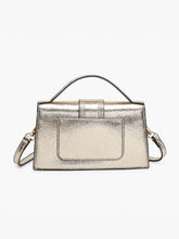 Load image into Gallery viewer, Capri Metallic Satchel – Crossbody Strap Bag | EH2570: Black
