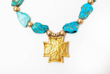 Load image into Gallery viewer, Turquoise Sea Jasper Nuggets with Neal Cross
