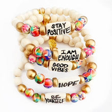 Load image into Gallery viewer, Affirmation Word Beaded Bracelets Inspirational - Abstract: Custom
