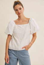 Load image into Gallery viewer, Ivory Bloom Square Neck Blouse
