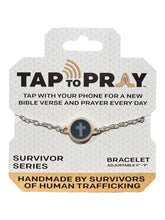 Load image into Gallery viewer, Tap To Pray™ - Survivor Series Handmade Bracelets: Coral + Cross
