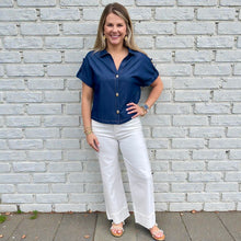 Load image into Gallery viewer, Classic Charm Denim Button Top
