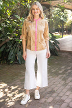 Load image into Gallery viewer, Floral Embroidered and Sequins Button Down Top

