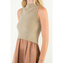 Load image into Gallery viewer, Sleeveless Mixed Media Maxi Dress: BLACK
