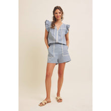 Load image into Gallery viewer, Seabreeze Embroidered Linen Shorts
