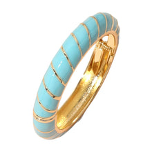 Load image into Gallery viewer, Enamel Spiral Hinged Bangle Bracelet
: Blue
