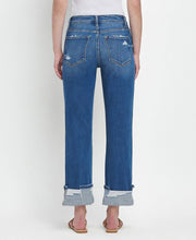 Load image into Gallery viewer, HIGH RISE CUFFED STRAIGHT JEANS-Vervet
