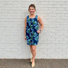 Load image into Gallery viewer, Midnight Bloom Denim Dress%
