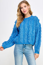 Load image into Gallery viewer, Murre Fringe Balloon Sleeve Pullover Knit Sweater
