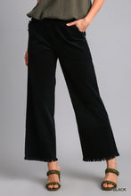 Load image into Gallery viewer, Wide Leg Pant with Elastic Waist, Pockets, and Frayed Hem
