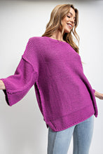 Load image into Gallery viewer, WIDE DOLMAN SLEEVE CHUNKY KNITTED BOXY SWEATER -CURVY
