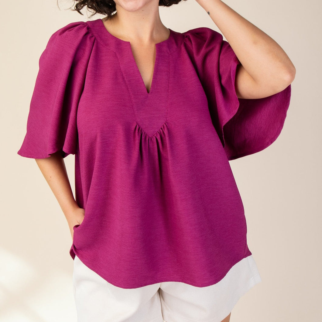 V-Neck Placket Top