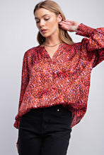 Load image into Gallery viewer, ABSTRACT PRINTED YORU SATIN BLOUSE
