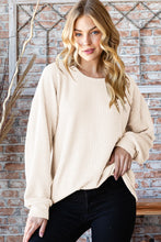 Load image into Gallery viewer, PLUS PUFF SLEEVE SOLID URBAN RIBBED TOP
