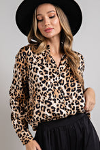 Load image into Gallery viewer, LEOPARD PRINTED BUTTON FRONT BLOUSE TOP
