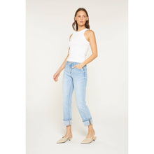 Load image into Gallery viewer, / Mica MID RISE CUFFED STRAIGHT LEG: LIGHT BEACH BLUE
