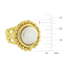Load image into Gallery viewer, Handcast Gold Adjustable Ring with Genuine Freshwater Coin P
