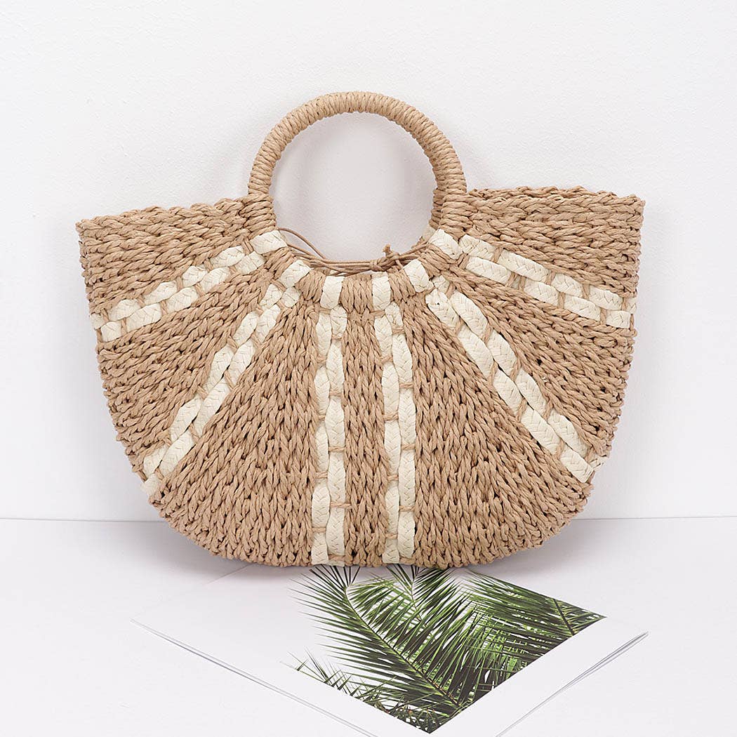 Faux Straw Tote Bag: IV