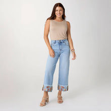 Load image into Gallery viewer, EverStretch Wide Leg Crop with Embroidered Cuff
