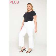 Load image into Gallery viewer, Mica  CROP FLARE WITH UNEVEN HEM
