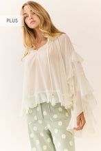 Load image into Gallery viewer, Plus Polka Dot high-rise Wide Leg pants: White Black / Plus Size / 1XL
