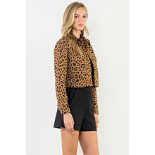 Load image into Gallery viewer, Cheetah Print Cropped Jacket: CAMEL
