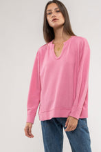 Load image into Gallery viewer, RAW EDGE SPLIT NECK KNIT TOP
