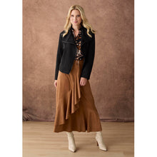 Load image into Gallery viewer, Canyon Faux Suede Skirt with Ruffle: Camel / S/M
