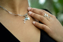 Load image into Gallery viewer, Stainless Steel Paperclip Carabiner Charm Holder Necklace: Gold / 18"+2"
