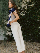 Load image into Gallery viewer, HIGH RISE OPTIC WHITE CUFFED SLIM WIDE JEANS-Vervett
