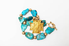 Load image into Gallery viewer, Turquoise Sea Jasper Nuggets with Neal Cross
