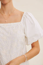 Load image into Gallery viewer, Ivory Bloom Square Neck Blouse
