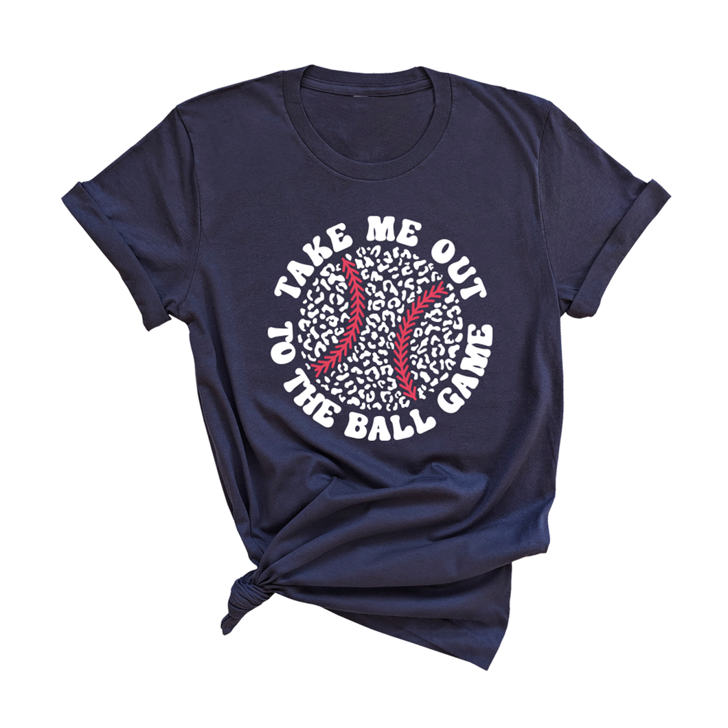 Take Me Out to the Ballgame T-Shirt:  Navy-SMALL