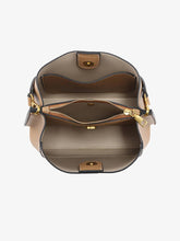 Load image into Gallery viewer, Corinna Bucket Bag – Two-Tone Canvas Guitar Strap | M2765 : Brown
