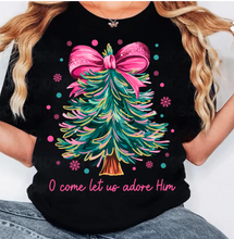 Load image into Gallery viewer, O COME LET US ADORE HIM CHRISTMAS TREE SWEATSHIRT
