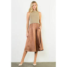 Load image into Gallery viewer, Sleeveless Mixed Media Maxi Dress: BLACK
