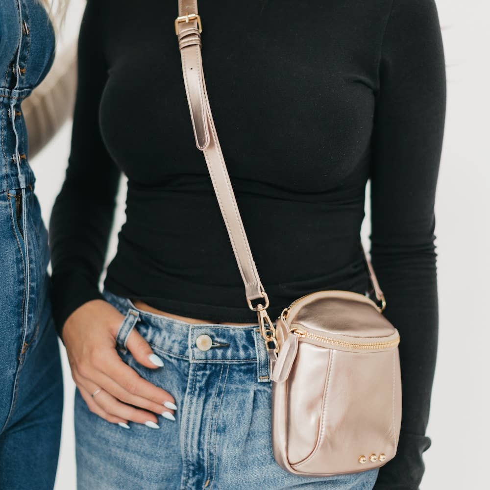 Ellie Crossbody Bag *AS SEEN IN ANTHROPOLOGIE*: Metallic Gold