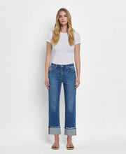 Load image into Gallery viewer, Vervet HIGH RISE CUFFED STRAIGHT JEANS

