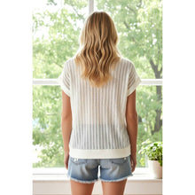 Load image into Gallery viewer, OPEN WEAVED VERTICALLY STRIPED TOP
