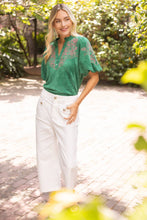 Load image into Gallery viewer, Tabitha Floral Embroidered  Suede Top
