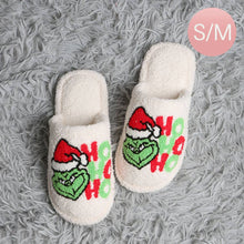 Load image into Gallery viewer, /HO HO HO Holiday Grinch  Slippers
