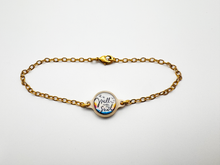 Load image into Gallery viewer, Tap To Pray™ - Survivor Series Handmade Bracelets: 14K Gold-Plated + Vanilla Cross
