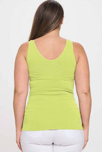 Load image into Gallery viewer, Reversible V or U Neckline Seamless Tank Plus Size: White / Plus

