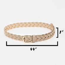 Load image into Gallery viewer, Faux Leather Braided Design Fashion Belt: IVORY
