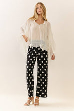 Load image into Gallery viewer, Polka Dot high-rise wide leg pants: White Black / S
